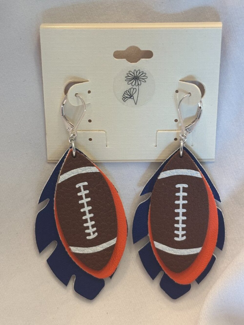 Football Earrings, Gator Earrings, Blue & Orange Earrings NWT